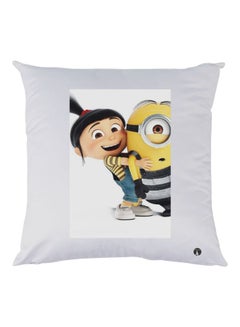 Buy Cartoon Printed Pillow White/Yellow/Black 30x30cm in UAE