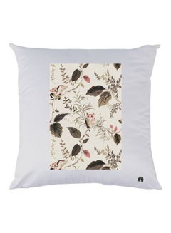 Buy Owl Printed Decorative Throw Pillow White/Grey/Pink 30x30cm in UAE