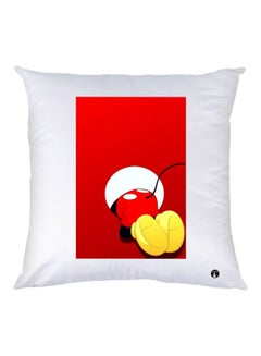 Buy Mickey Mouse Printed Decorative Throw Pillow White/Red/Yellow 30x30cm in UAE