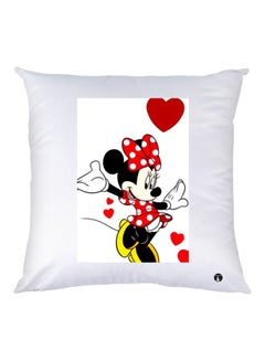 Buy Mickey Mouse Printed Decorative Throw Pillow White/Red/Yellow 30x30cm in UAE