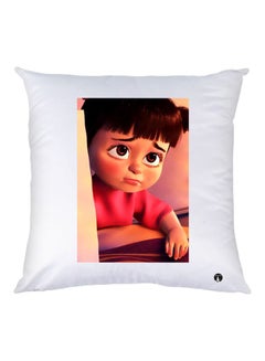 Buy Girl Printed Throw Pillow White/Pink/Black in UAE