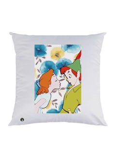 Buy Cartoon Character Printed Decorative Throw Pillow White/Green/Blue 30x30cm in UAE