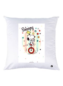 Buy Snoopy Printed Decorative Throw Pillow White/Black/Red 30x30cm in UAE