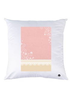 Buy Printed Decorative Throw Pillow White/Pink/Beige 30x30cm in UAE