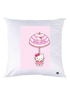 Buy Hello Kitty Printed Throw Pillow White/Pink 30x30cm in UAE