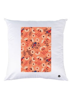 Buy Floral Printed Throw Pillow White/Pink/Blue 30x30cm in UAE