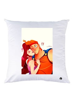 Buy Cartoon Printed Throw Pillow White/Red/Orange 40x40cm in UAE