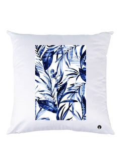 Buy Printed Throw Pillow White/Blue 30x30cm in UAE