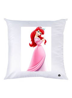Buy Disney Princess Printed Throw Pillow White/Pink/Red 30x30cm in UAE