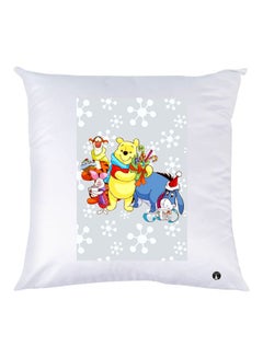 Buy Cartoon Printed Decorative Throw Pillow White/Grey/Yellow 30x30cm in UAE
