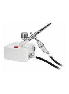 Buy Airbrush Compressor Kit White/Silver in Saudi Arabia