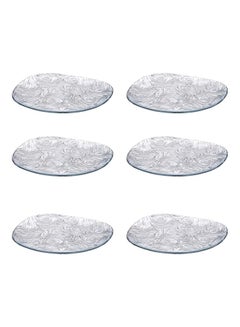 Buy Pack Of 6 Linden Dessert Plates Clear 6x190mm in UAE