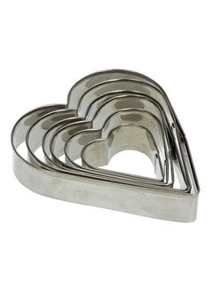 Buy Pack Of 6 Heart Shaped Cookie Cutters Silver in UAE