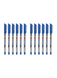 Buy 12-Piece Liquid Ballpoint Pen Set Blue in Egypt