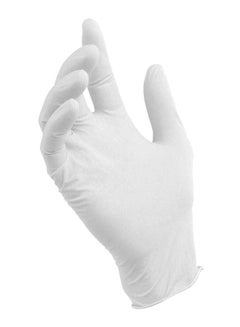 Buy 100-Piece Powder Free Household Glove Set White 35cm in Saudi Arabia