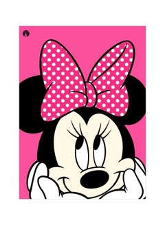 Buy Minnie Mouse Themed Metallic Plate Pink/Black/Beige 20x15centimeter in Saudi Arabia