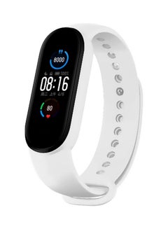 Buy Replacement Strap For Xiaomi Mi Band 5 White in UAE