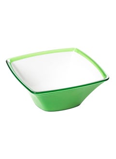 Buy Acrylic Square Bowl Green/White 1.3Liters in Egypt