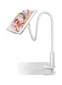 اشتري Flexible Gooseneck Tablet And Phone Holder Stand With Adjustable Mount White في السعودية