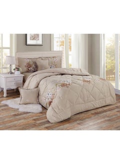 Buy 6-Piece Comforter Set Polyester Beige/White/Brown King in Saudi Arabia