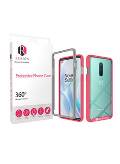 Buy Protective Case Cover For OnePlus 8 Red/Clear in UAE