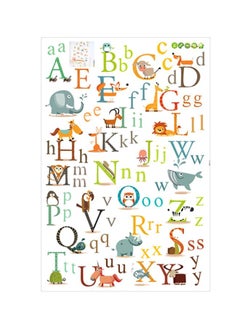 Buy Cute Animals AlphabetIcal PVC Wall Sticker Multicolour 60x90cm in UAE