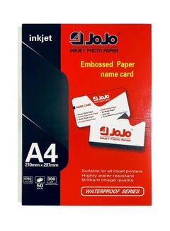 Buy A4  Waterproof Embossed Business Card Inkjet Photo Paper 300gsm 50 Sheets in UAE