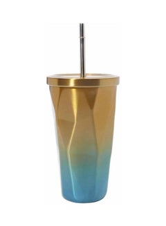 Buy Stainless Steel Inside Tumbler Gold/Blue in Saudi Arabia