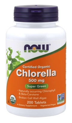 Buy Organic Chlorella Super Green 500mg - 200 Tablets in UAE