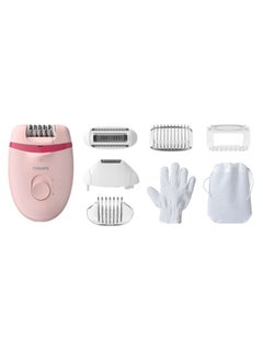 Buy Satinelle Essential Corded Compact Epilator Pink/White/Silver in UAE