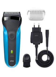 Buy Series 3 310S Rechargeable Electric Shaver Silver/Black/Blue 8x4.4inch in UAE
