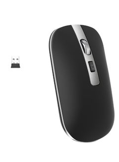 Buy Rechargeable Bluetooth Mouse With USB Adapter Black/Silver in Saudi Arabia