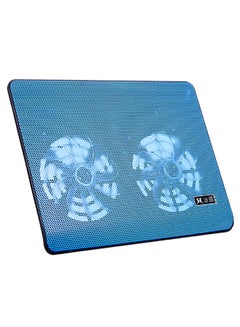 Buy Portable Double Fans Laptop Cooling Pad Blue/White/Black in UAE