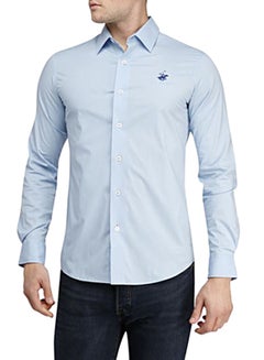 Buy Logo Embroidered Shirt Blue in UAE