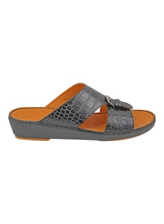 Buy Croc Effect Sandals Black in UAE