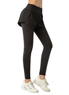 Buy 2-In-1 Sports Pants Black in Saudi Arabia