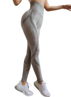 Buy Breathable High-Waist Leggings Grey in UAE