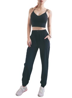 Buy Comfy Drawstring Joggers Black in UAE