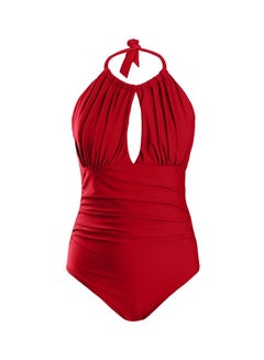 Buy Halter Neck Swimsuit Red in Saudi Arabia