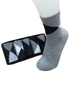 Buy 5 Pair Of Checkered Socks Multicolour in Saudi Arabia