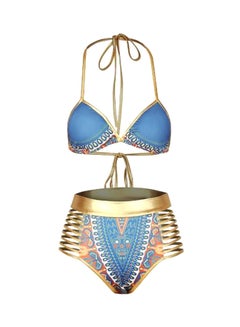 اشتري African Style Print Bikini Blue في السعودية