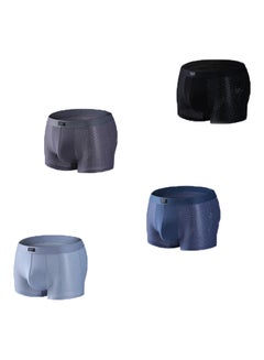 Buy 4 Pack Solid Boxer Briefs Multicolour in UAE