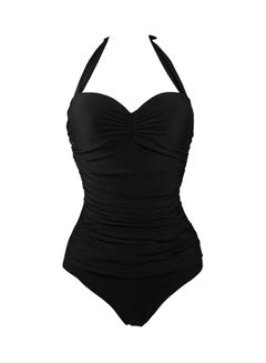 Buy Ruched Detail Swimsuit Black in Saudi Arabia