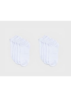 Buy Pair Of 5 Solid Ankle Length Socks White in Saudi Arabia