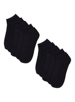 Buy Pair Of 5 Solid Ankle Length Socks Black in UAE