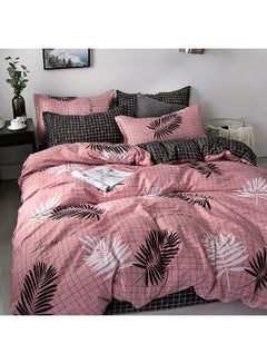 Buy 4-Piece King Size Luxurious Cotton And Soft Comforter Set Microfiber Pink 220x240cm in Saudi Arabia