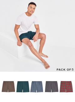 Buy 5 Pack Ultimate Classic Tartan Boxer Assorted Color/Print in UAE