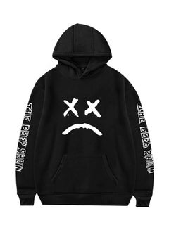 اشتري The Peep Show Printed Hoodie أسود/ أبيض في الامارات