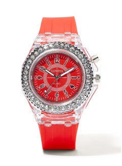 اشتري Girls' Round Rubber Analog Wrist Watch G03 - 36 mm - Red في السعودية