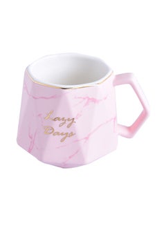 Buy Fashion Diamond Marble Cup Pink 8x8x9.5cm in Saudi Arabia